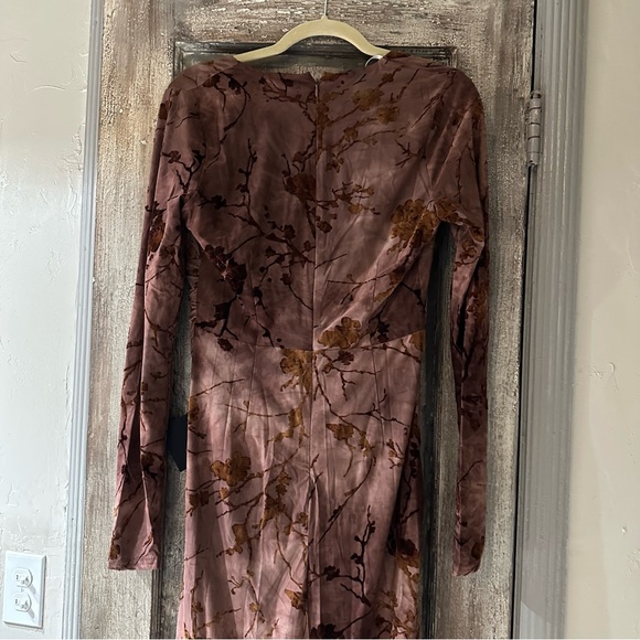 Lulu’s Dark Mauve Floral Velvet Maxi Dress - Picture 7 of 8